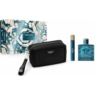Versace Eros Eau De Parfum Gift Set $206 Value In Transparent