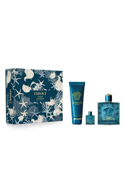 Versace Eros Eau De Toilette 3-piece Gift Set $161 Value In No Color