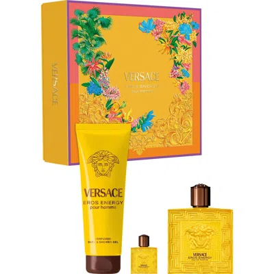 Versace Eros Energy 3-piece Gift Set $197 Value In Transparent