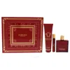 Versace Eros Flame By  For Men - 3 Pc Gift Set 3.4oz Edp Spray In Pink/black