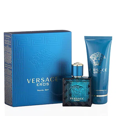 Versace Eros Men By  Travel Set (m) In Yellow/green/red