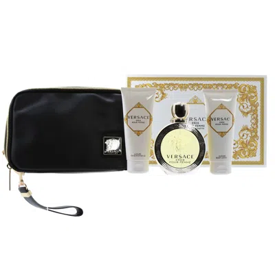 Versace Eros Pour Femme Set- 3.4 oz Bath And Shower Gel, 3.4 oz Body Lotion, 3.4 oz Edt, Bag