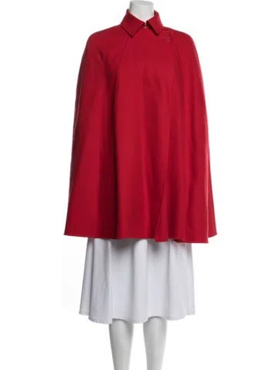 Pre-owned Versace Escorial Wool Cape In Red