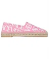 Versace All-over Jacquard Canvas Espadrilles In Pink