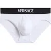 Versace Slip Bianchi Con Elastico In Vita Con Logo In White