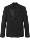 Versace Mohair-blend Double-breasted Blazer In Black