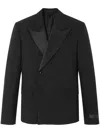 Versace Double-breasted Blazer In Black