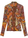Versace Lapel Long Sleeve Shirt In Brown
