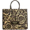 Versace Athena Jacquard Tote In Multicolor Black- Gold