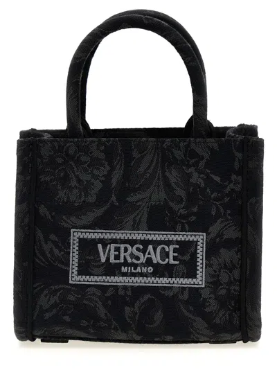 Versace 'extra Small Athena' Shopping Bag In Black