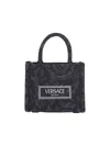 Versace Barocco Athena Tote Bag In Black  