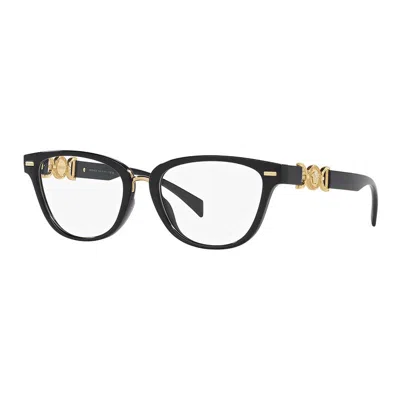 Versace Eyeglasses Cat Eye Full Rim, Black Frame And Clear Demo Lenses Lens Ve3336ugb1