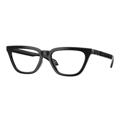 Versace Eyeglasses Cat Eye Full Rim, Peach Frame And Clear Demo Lenses Lens Ve3352u5322 In Black