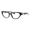 Versace Eyeglasses Cat Eye Full Rim, Shiny Black Frame And Clear Demo Lens Lens Ve3372ugb1 In Black