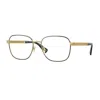 Versace Demo Square Men's Eyeglasses Ve1290 1499 56 In Gold