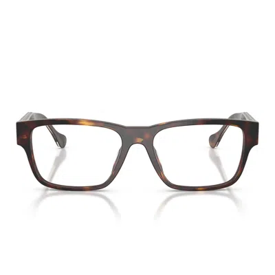 Versace Eyeglasses Ve3390 U 5537 Brown/transparent Men In Gold