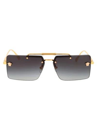 Versace Squared Sunglasses 0 Ve2245 10028 G In 10028g Gold