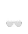 Versace Eyewear Double Bridge Aviator-frame Sunglasses In White
