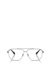 Versace Metal-frame Rectangle Glasses In Metallic