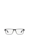 Versace 55mm Rectangular Optical Glasses In Matte Blak / Gold