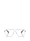Versace Metal-frame Rectangle Glasses In Metallic
