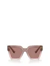 Versace Sonnenbrille Mit Eckigem Gestell In Brown Transparent