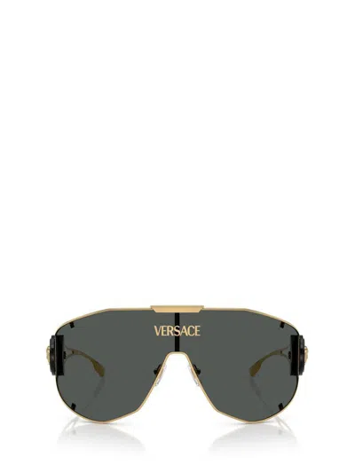 Versace Geometric Sunglasses In Gold