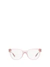 Versace 53mm Cat Eye Optical Glasses In Transparent Pink