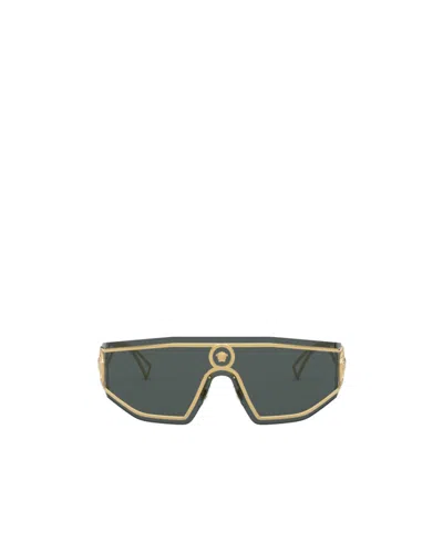 Versace Eyewear Medusa Embellished Sunglasses In Black