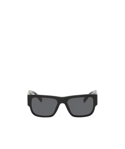 Versace Eyewear Medusa Embellished Sunglasses In Gray