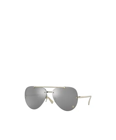 Versace Eyewear Pilot Frame Sunglasses In Gray