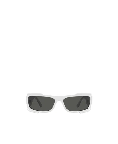 Versace Eyewear Rectangular Frame Sunglasses In White