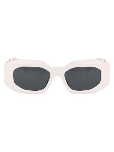 Versace Eyewear Rectangular Frame Sunglasses In White