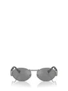 Versace Womens Grey Ve2264 Oval-frame Metal Sunglasses In 10016g