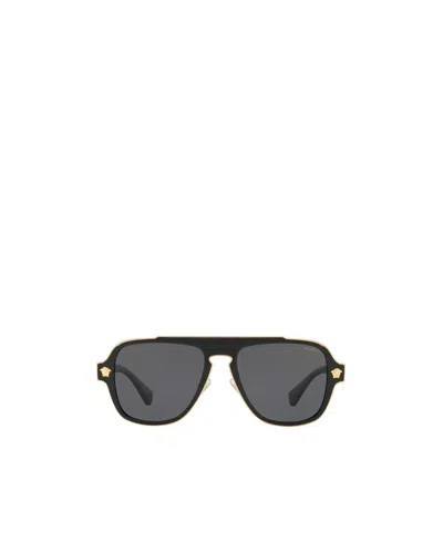 Versace Eyewear Square Frame Sunglasses In Gray