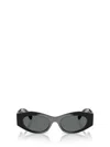 Versace Engraved-medusa Plaque Sunglasses In Black