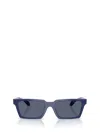 Versace 55mm Rectangular Sunglasses In Blue