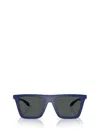 Versace 53mm Polarized Rectangular Sunglasses In Full Blue