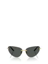 Versace 64mm Oversize Rimless Gradient Cat Eye Sunglasses In Black