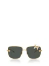 Versace Ve2282 Square Metal Sunglasses In Gold