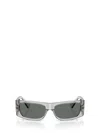 Versace Wraparound-frame Sunglasses In Gray