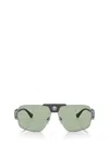 Versace Rectangular Metal Sunglasses For Men In Brown
