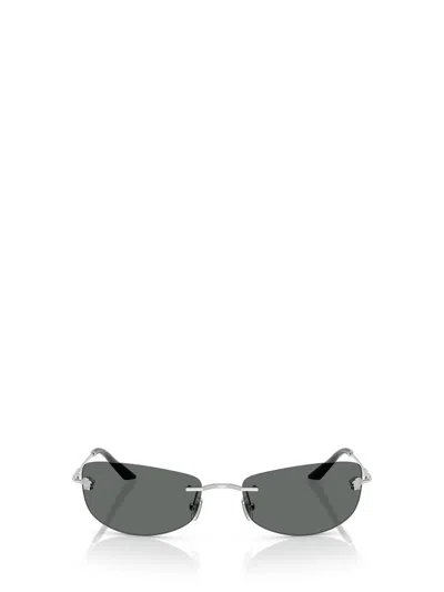 Versace Rectangle-frame Sunglasses In Dark Grey