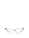 Versace 53mm Cat Eye Optical Glasses In Transparent Pink