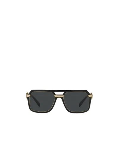 Versace Eyewear Vintage Icon Pilot Square Frame Sunglasses In Black