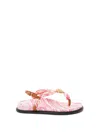 Versace Underwater Barocco La Medusa Flat Sandals In Pink