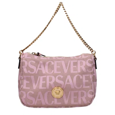 Versace Fabric Women's Handbag In Pink