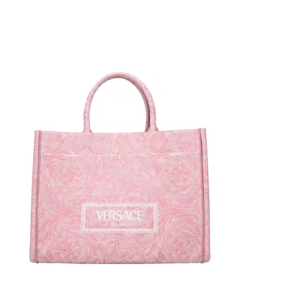 Versace Fabric Women's Handbags In Pink