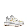Versace White Leather Sneakers In Multi