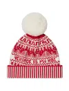 Versace Fair Isle Jacquard Wool Beanie In White